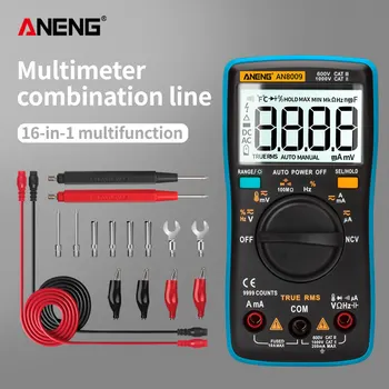 

ANENG AN8009 Digital Multimeter 9999 counts True-RMS AC/DC Voltmeter Transistor Testers High/standard version Auto Range Tester