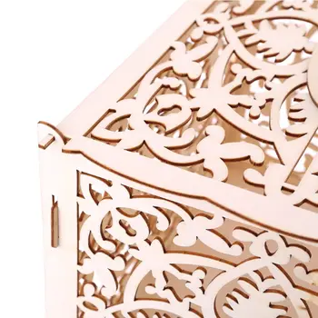 

Creative DIY Wooden Hollow Gift Cards Letter Box Container Wedding Party Decor for Home and Bedroom H4GD