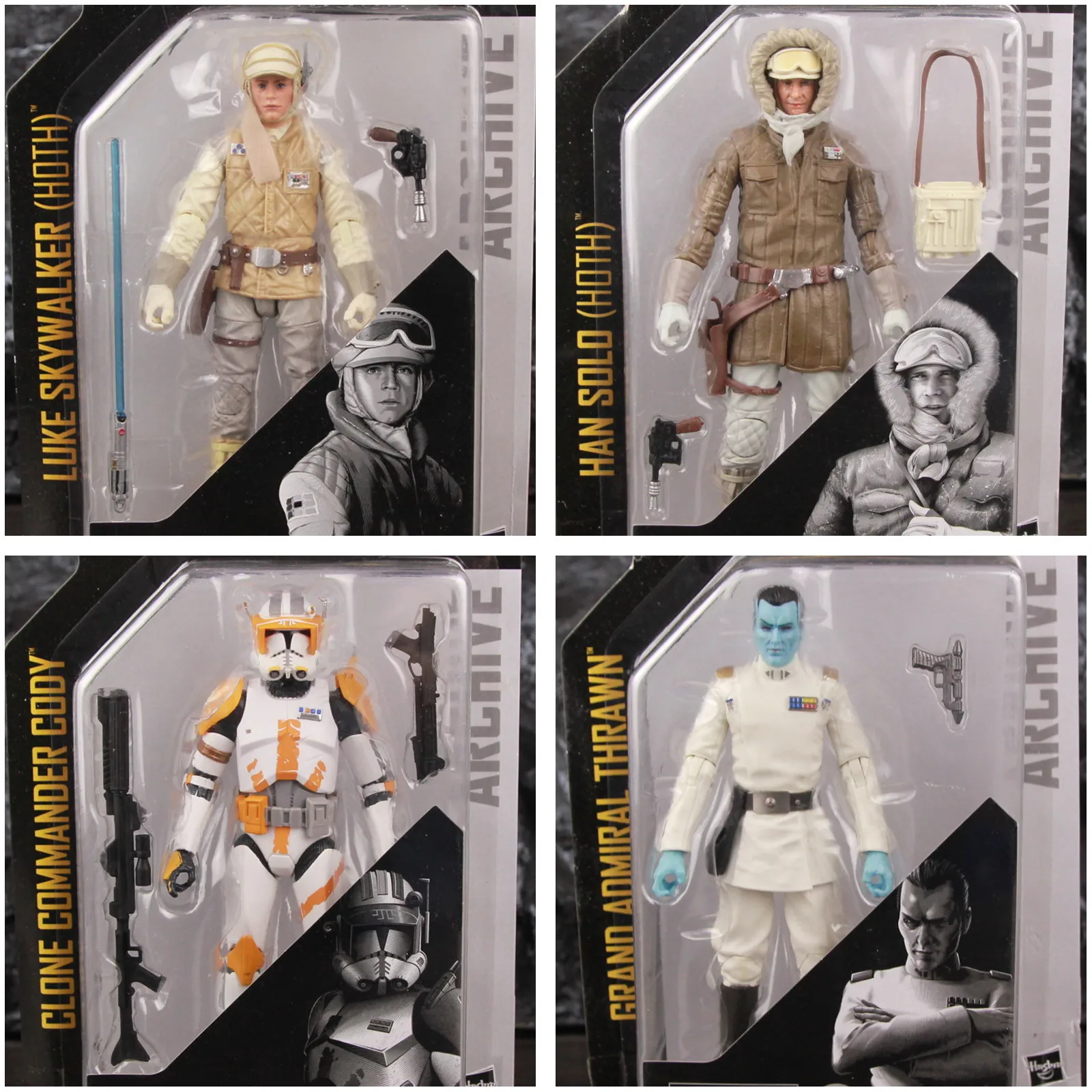 Star Wars Han Solo Luca Skywalker Hoth Clone Commander Cody Grand Ammiraglio Thrawn 6 "Action Figure Original Black Serie Toys Doll