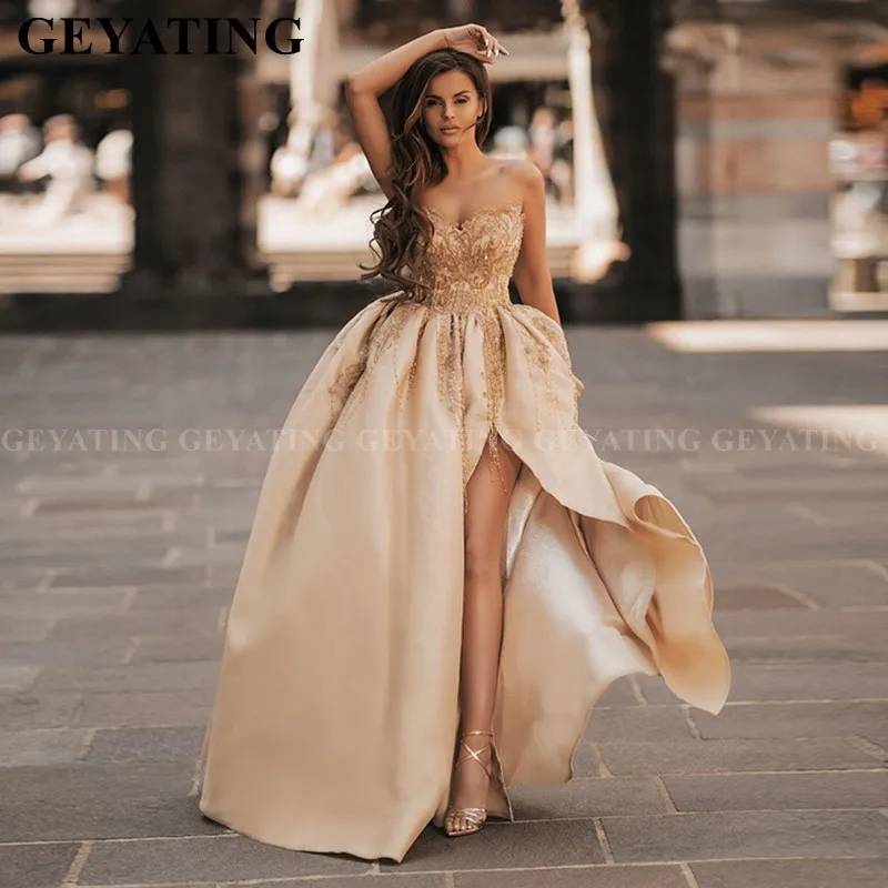 champagne ball dress