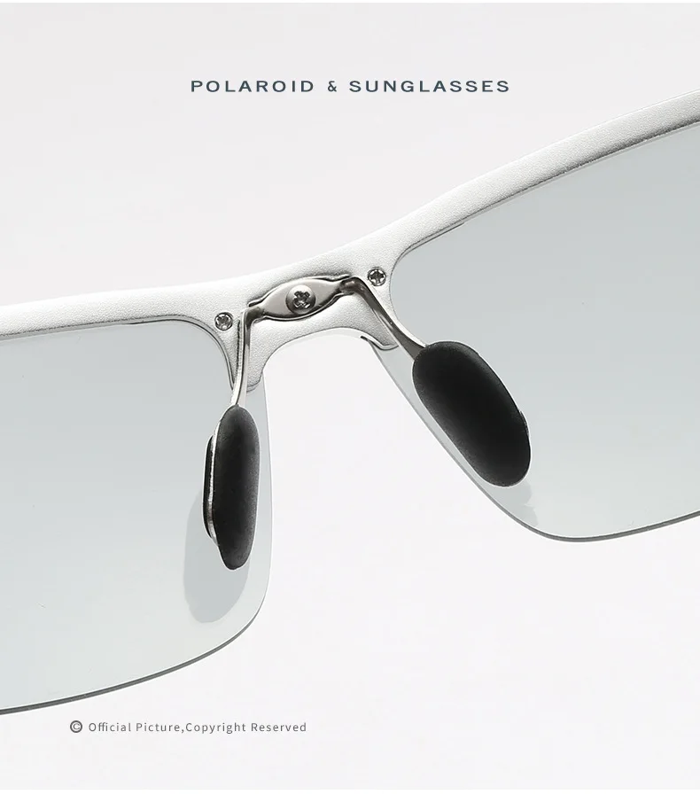 Мужские алюминиевые магниевые солнечные очки для верховой езды, спортивные, меняющие цвет, светоотражающие линзы, солнцезащитные очки для вождения