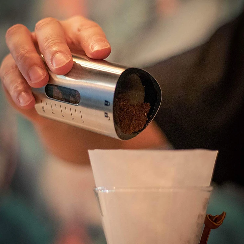 Manual Coffee Grinder- Hand Conical Coffee Bean Grinder With Ceramic Mechanism By Flafster Kitchen- Portable Stainless Steel Bur