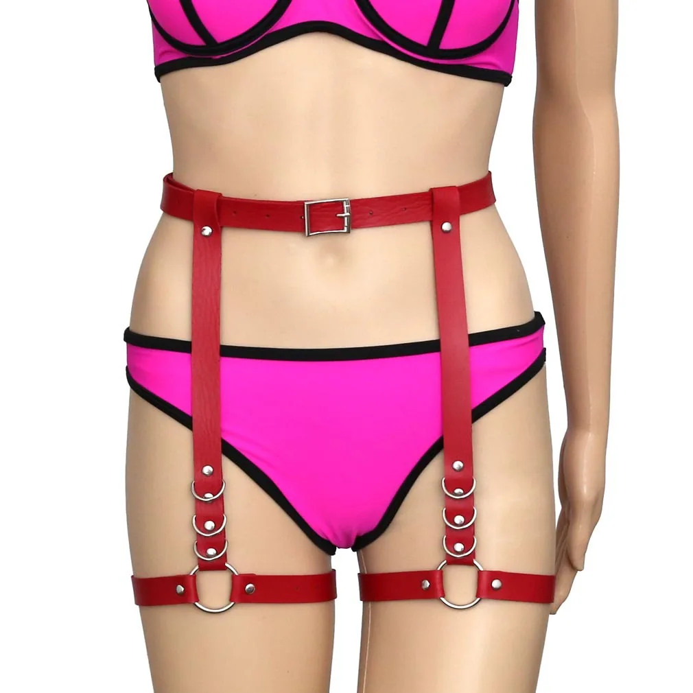 

Hot Selling New Adjustable Leather Waist Hugging Belt One-piece Leg Ring Female Sexy Bandage Cloth Leather Belt Leg Ornaments
