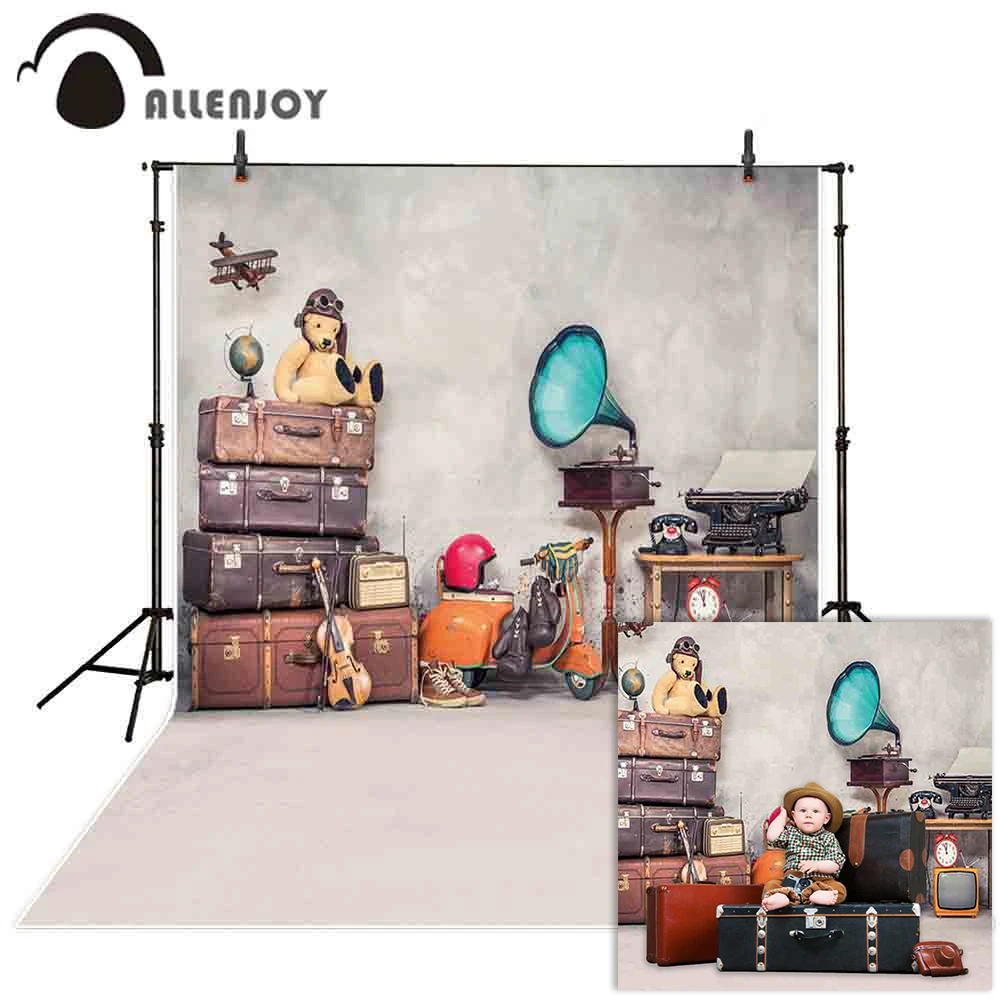 Винтажный фон Allenjoy для фотосъемки в путешествии стиле ретро медведь коробка