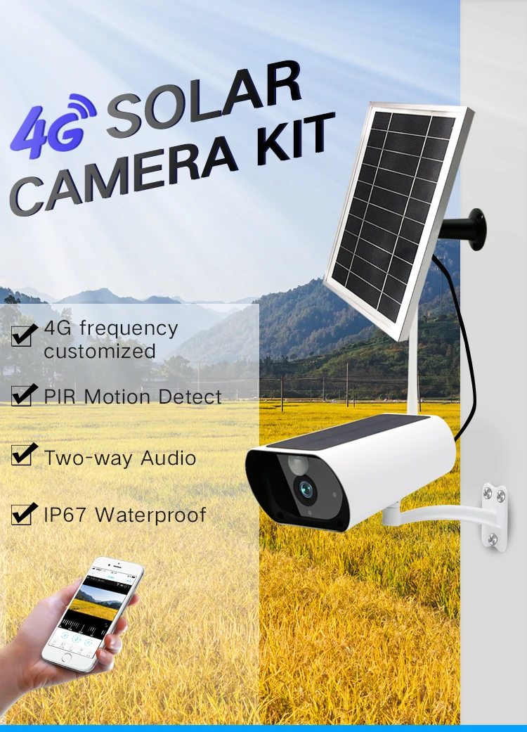 

PDDHKK 4G Network Solar Panel IP Hunting Camera Support Max 64G SD Card Security Trail CCTV Surveillance Outdoor Night Vision