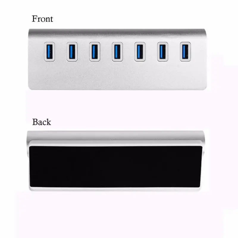 7 Порты и разъёмы USB 3,0 концентратор 5 Гбит/с быстрой зарядки Алюминиевый адаптер для MacBook, ПК, ноутбук