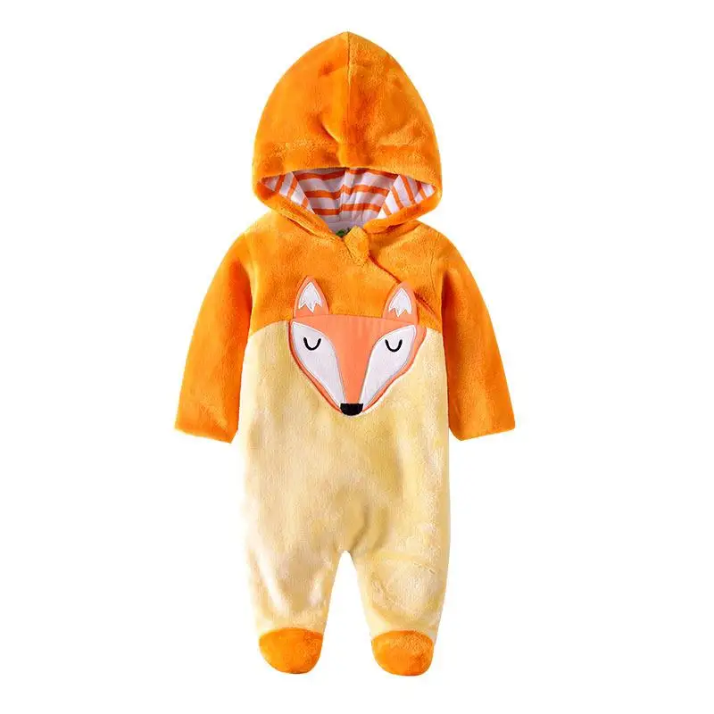 Осенняя одежда для новорожденных, зимняя одежда с капюшоном для маленьких мальчиков и девочек комбинезон для новорожденных, костюм для малышей от 0 до 12 месяцев комбинезон для мальчиков - Цвет: orange