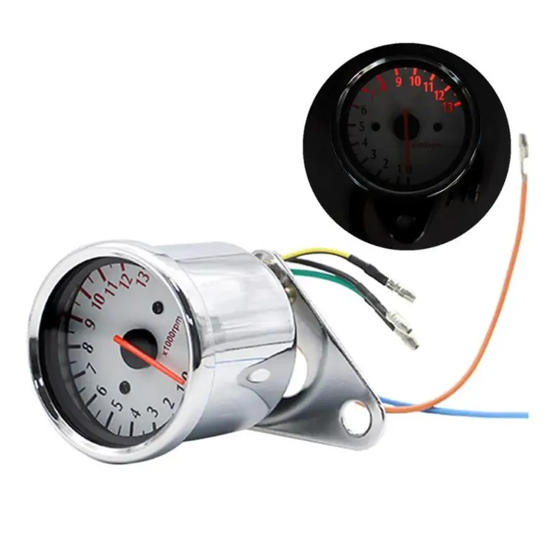 Ретро Мотоцикл Тахометр 0-13000 Tach RPM Датчик Rev счетчик Универсальный