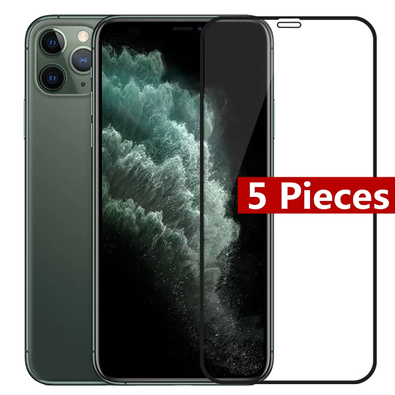 5 шт./лот полное покрытие закаленное стекло для iPhone 13 защита экрана на 12 Mini 11 Pro 6S 7 8