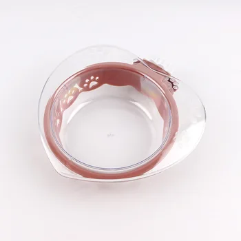 

Pet Cat Bowl Transparent Cute Heart Shape Food Water Feeder Dispenser Puppy Feeding Dish Washable for Dogs Cats Pet Supplies