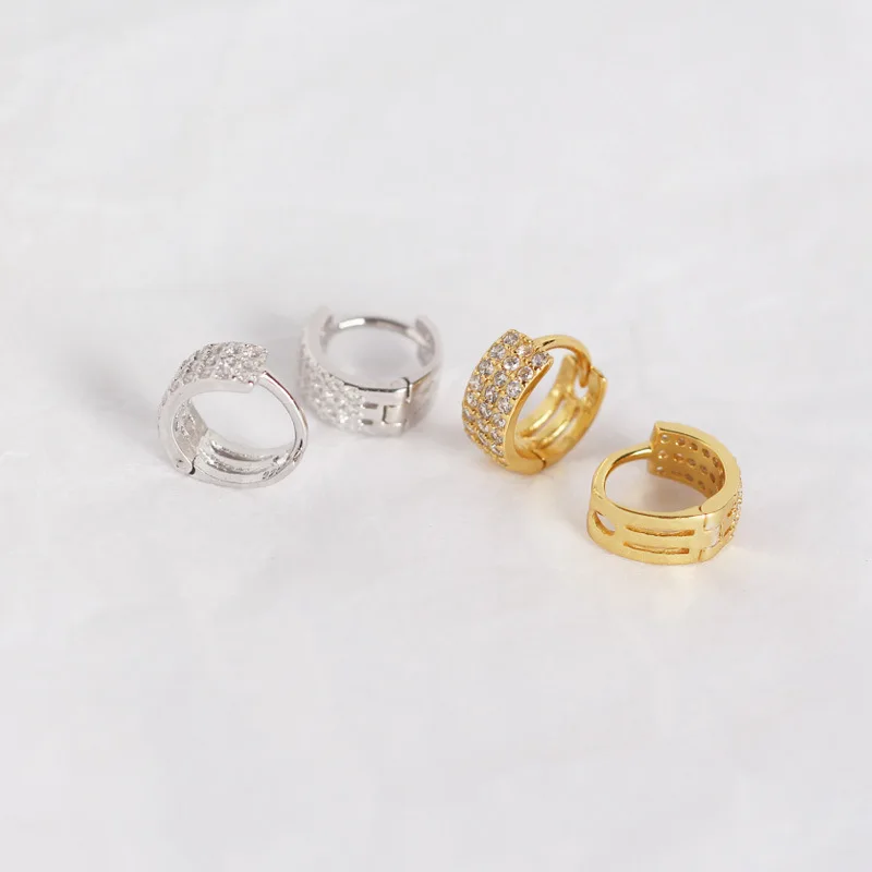 SHANICE настоящая 925 пробы серебряная круглая серьга для женщин золотого цвета серьги-кольца с кристаллами CZ Циркон Обручальное ювелирное изделие