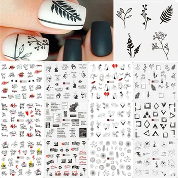 

1 PC Various Animal Plant And Cartoon Pattern Watermark Nail Decals Nail Art Slider Transfer Sticker Nail Art Wraps Decoration
