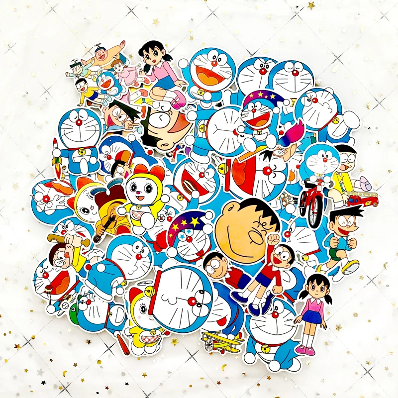 60 шт. японский классический Doraemon стикер s аниме для ноутбука мотоцикл скейтборд компьютер дневник стиральная наклейка для ноутбука
