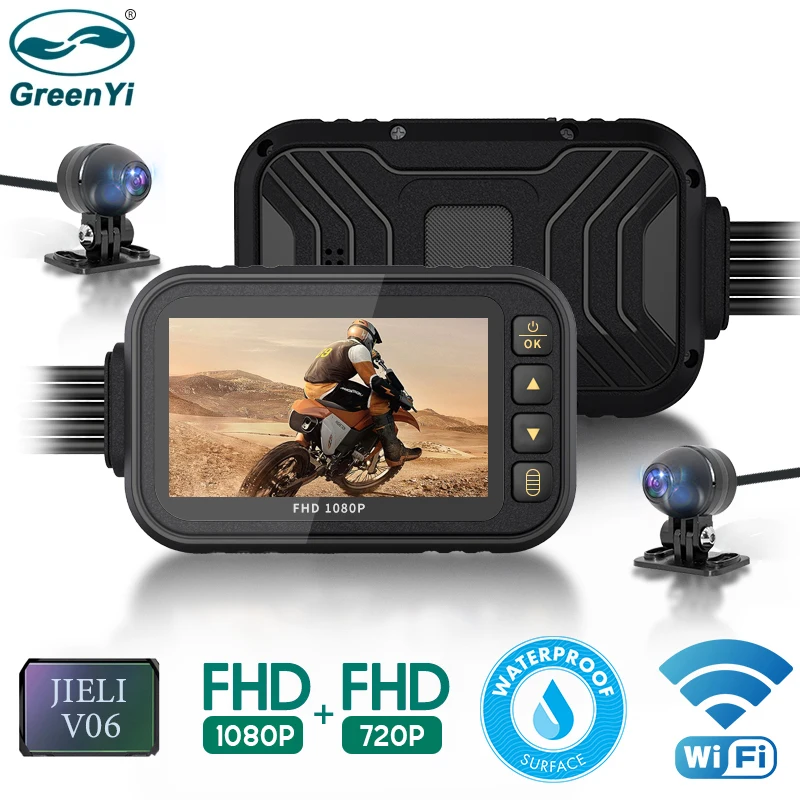 WiFi Motorcycle Dashcam Motorcycle DVR Dual HD 1080P Front Rear View  Waterproof GPS Logger Box Camera Video Recorder - AliExpress