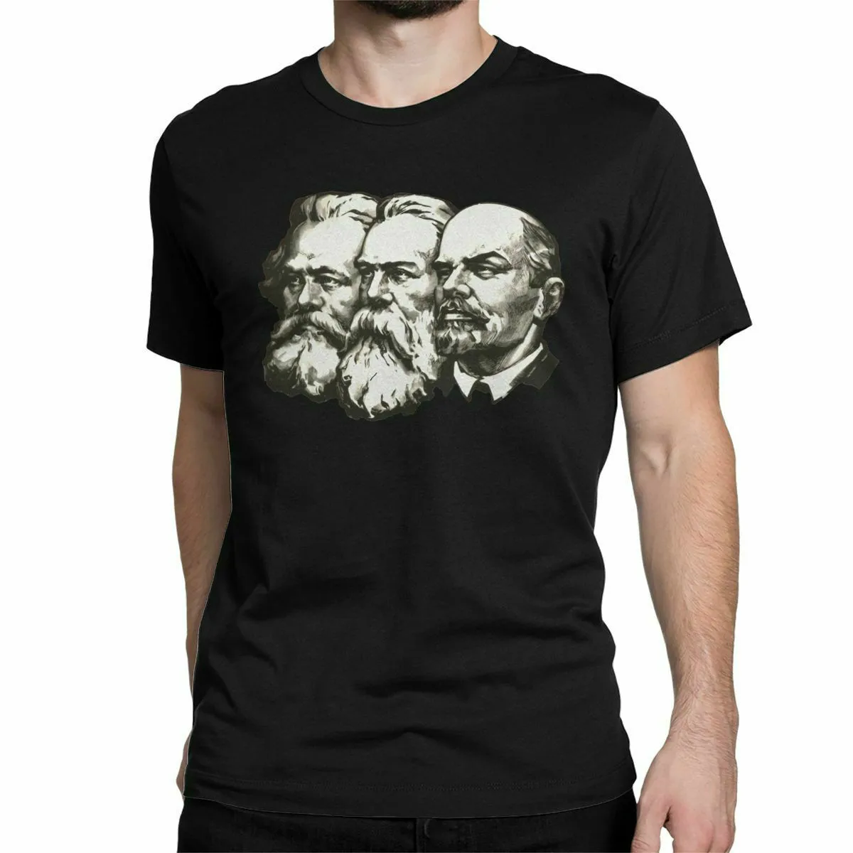 

Marx Engels And Lenin The Soviet Union Printed Men's T-Shirt. Summer Cotton Short Sleeve O-Neck Unisex T Shirt New S-3XL