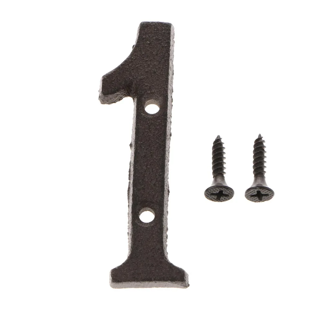 Wrought Iron Antique House Door Number Sign Plaque DIY Digit Letter Number 1