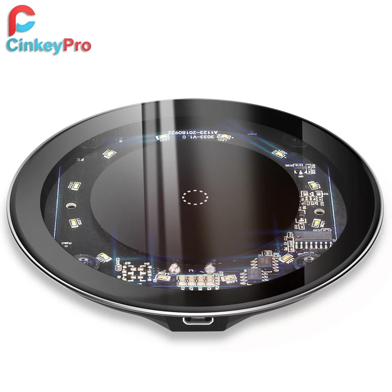 Прозрачная Беспроводная зарядная панель CinkeyPro со светодиодной подсветкой 5 Вт