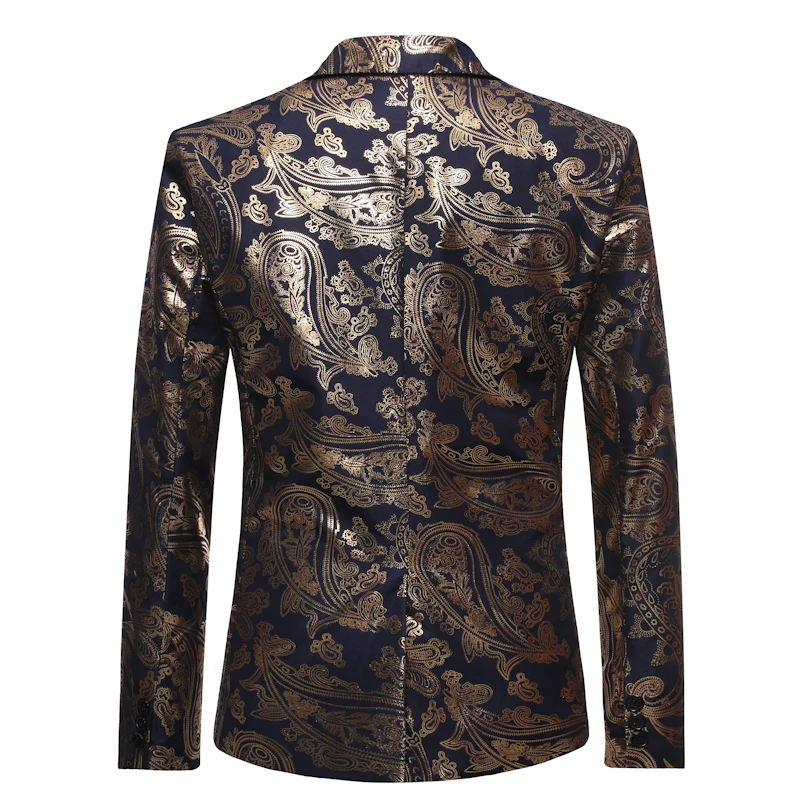 men blazer Suit Jacket Fashion Print Men Blazer  Slim Fit Casual Blazer Homme Coat Hip Hop Singer Flower Blazer men blazer