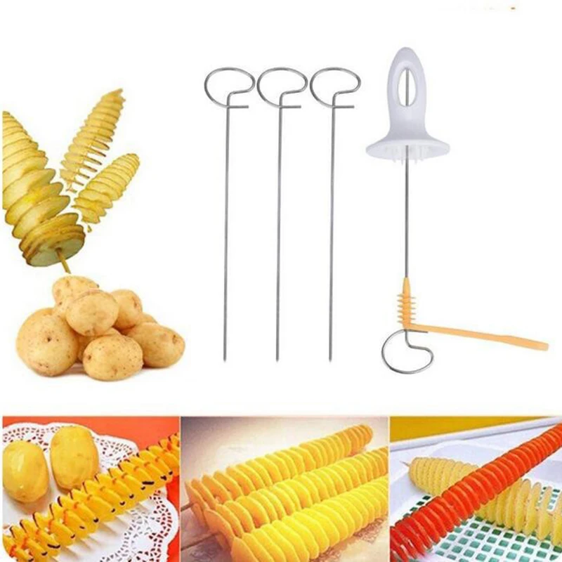 Potato Chips Spiral Cutter Manual Stainless Steel Potato Chips Slicer  Spiral Twister Vegetable Cutter French Fry 