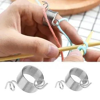 

2019 Knitting Thimble Sweater Set Hand Guide Coil Convenient Stainless Steel Wire Guide Handmade Wool Knitting Gadget Supplies