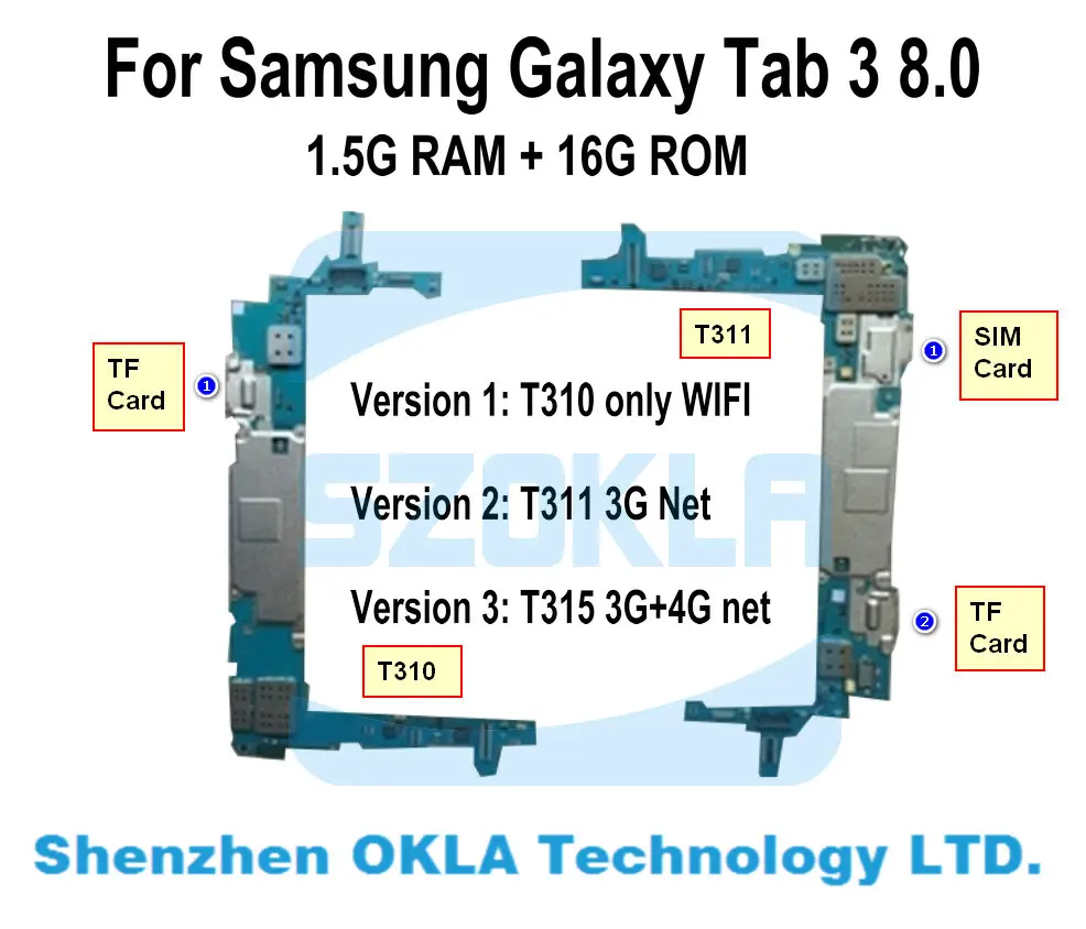 1 шт. для Samsung Tab 3 T311 3G T310 WIFI T315 LTE Материнская плата логическая | Мобильные телефоны