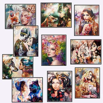 

HOT DIY Oil Painting Of Beauty And The Beast Canvas Drawing Frame DIY Oil Painting By Digital Wall Art Pictures For Home Decor