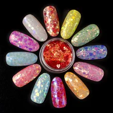 Относится к принцессе роспись ногтей маникюр симфония неоновые блестки луна и звезды геометрические смешанные блесток Цвет Изменение блесток 12 Col