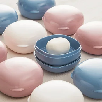 

Soap Box Travel Soap Box Portable Waterproof Drain Creative Cool Cute round Soap Box with Lid