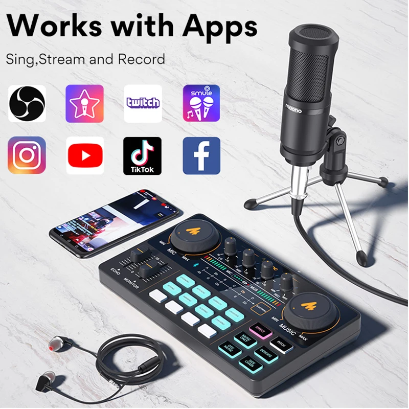 Gravação de Áudio 3.5mm para Xlr Mic com Tripé para Tiktok Maono Microfone Condensador Cardoid Podcast Vlog Telefone pc Au-pm360tr - Image 2