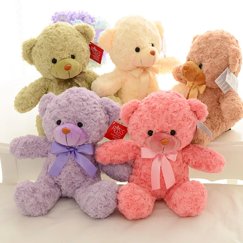 

New Style Rose Woolen Cotton Five-color Teddy Bear Plush Toys Girlfriend Birthday Gift Manufacturers Direct Selling a Generation
