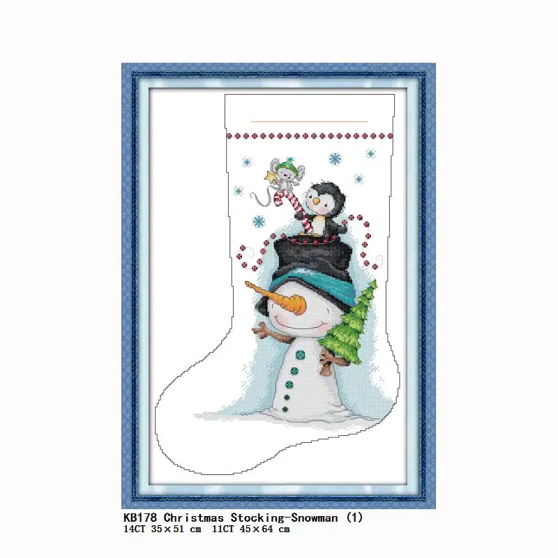 Joy Sunday Kit punto croce prestampato Easy Pattern Aida Set ricamo in  tessuto stampato-scena neve natalizia