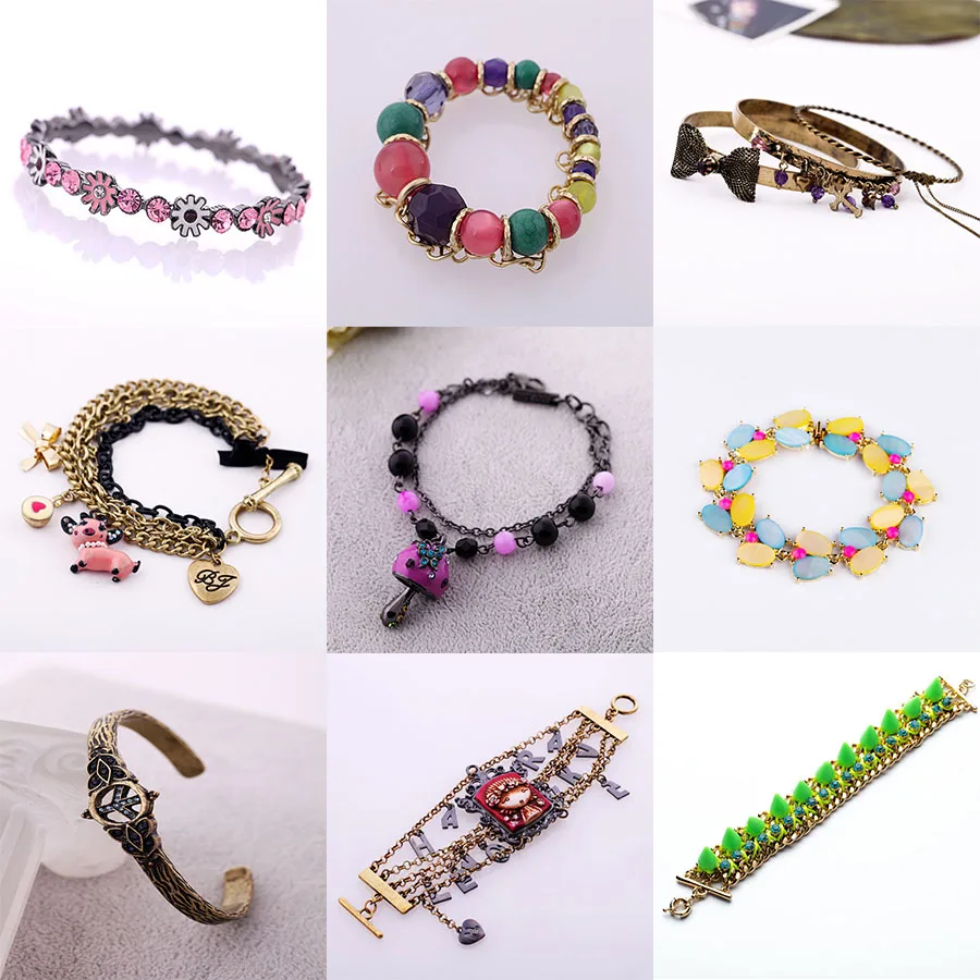 

Clearance Sale Bangle Vintage Gold Color Free Size Acrylic Beads Bracelet Crystal Indian Collection For Women Fashion Jewelry
