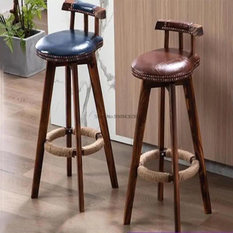 rotatable-bar-chair-stool-solid-wood-4-leg-dining-chair-bar-counter-chair-high-footstool-with-low-backrest-commercial-furniture