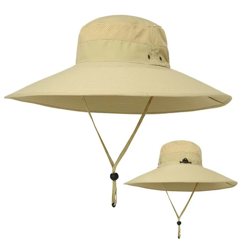 Мужские и женские шляпы для рыбалки, уличная туристическая шляпа UPF 50+ Лето Защита от ультрафиолета, длинная большая широкополая походная Солнцезащитная шляпа