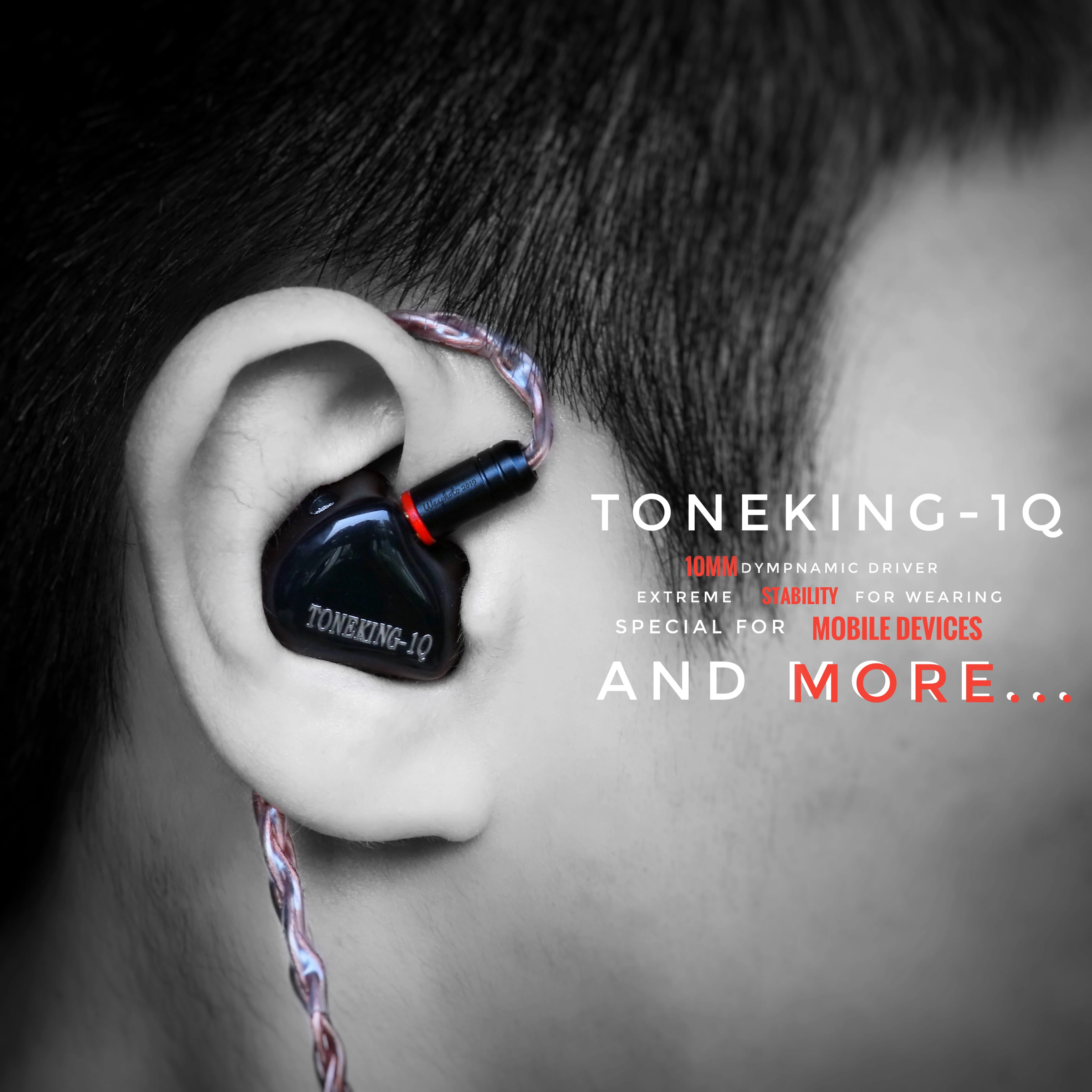 TONEKING 1q полимерные метрические наушники с 8 ядрами MMCX кабель серебряным