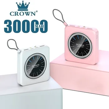 30000 5200mahパワーバンクミニポータブル平方バッテリーインジケータライト電話急速充電器屋外旅行powerbankスマートフォン用