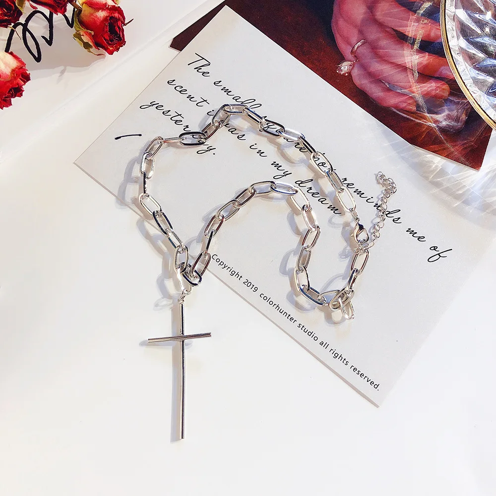 Новинка, Модное Длинное Многоярусное ожерелье с крестом, ключица, для женщин, датчик прилива, 3 бумажных набора, набор для группы, комбинированная цепочка для влюбленных