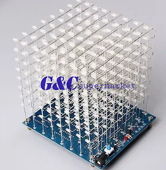 

3D LightSquared DIY Kit 8x8x8 3mm LED Cube Red Ray LED diy electronics