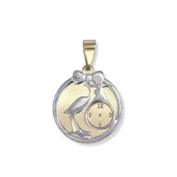 

Medal newborn two-tone gold round with cigiuena