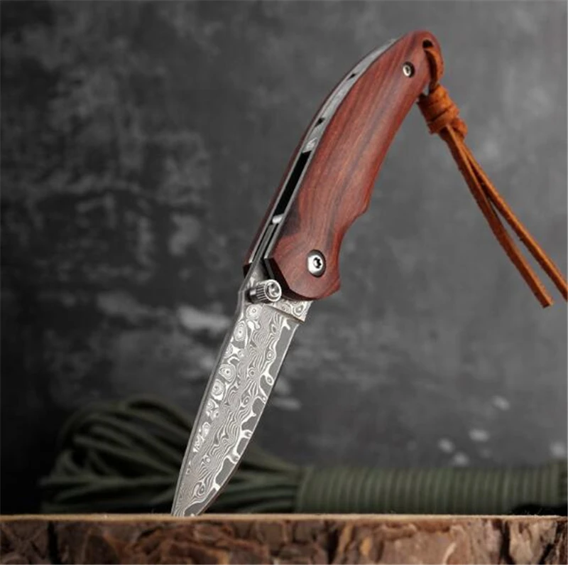 KH31 damascus foldig knife EDC Pocket knife tool (1)