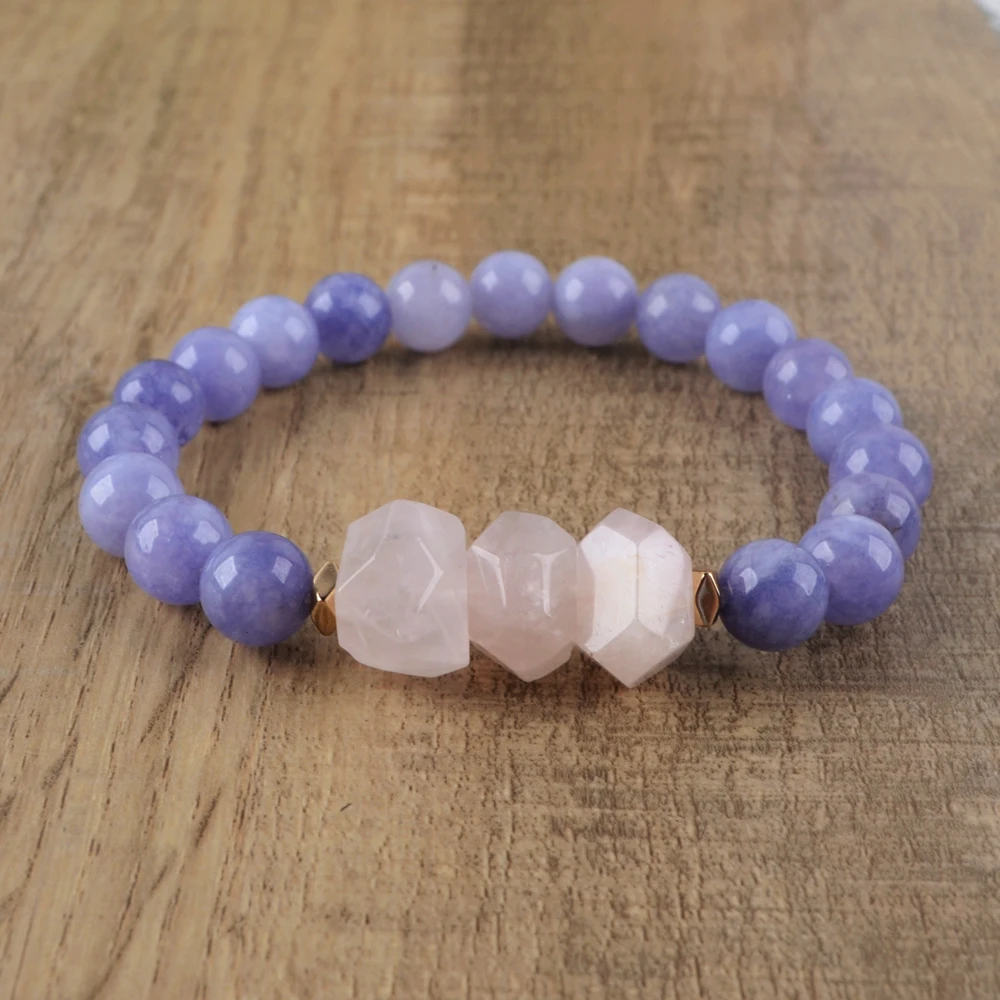 Rhodochrosite девушки браслет с натуральными камнями Кристалл Агаты бисерные браслеты Boho женские растягивающиеся браслеты ювелирные изделия на каждый день Прямая поставка