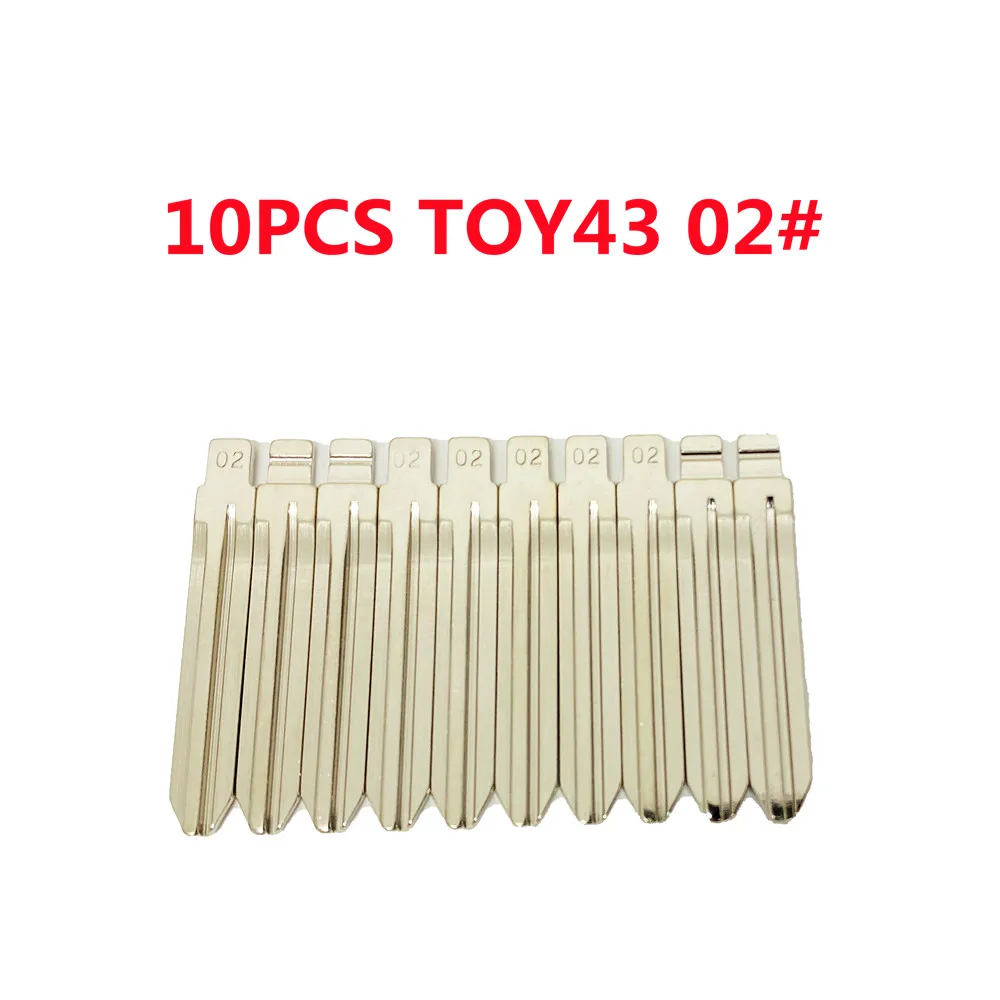 10PCS 02# KD Blade LISHI TOY43 TOY43AT Car Key Blade For KD KEYDIY VVDI XHORSE JMD For Toyota VIOS Hilux Fortuner Corolla Yaris keychannel 10pcs lot lishi sip22 157 key blade for kd jmd vvdi universal remote fob for fiat punto ducato stilo panda idea