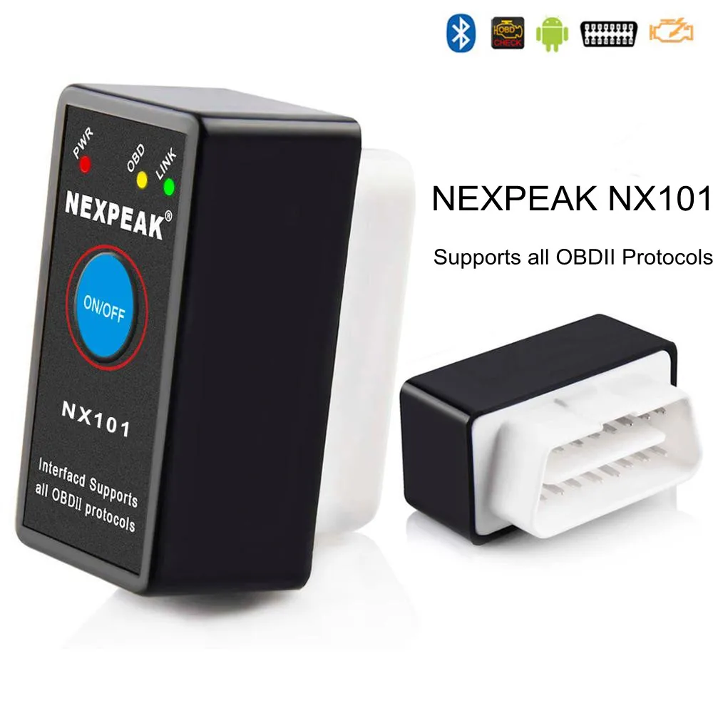 10 шт./лот NX101 Elm327 Bluetooth V1.5 считыватель кода Двигателя Мини OBD2 сканер автомобиля
