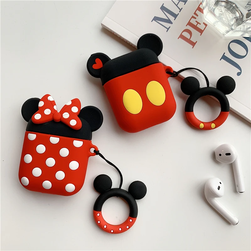 

For AirPod 2 Case 3D Cute Cartoon Soft Silicone Earphone Cases For Apple Airpods Case Cute Cover Funda keychain