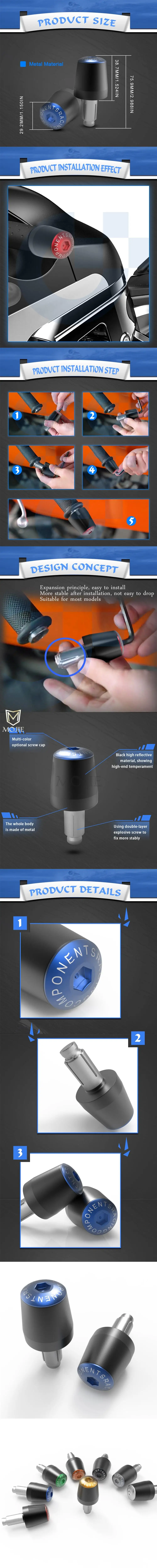 22mm Motorcycle Handlebar Grips End Handle Bar Cap End Plug For HONDA CB600F CB600 CB599 CB900F Hornet 250 600 900 CB500F CB919