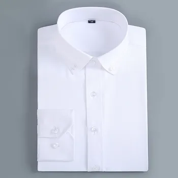 

Men's non-elastic bamboo fiber formal shirts are easy to take care of regular fit long-sleeved high-quality business formal shir