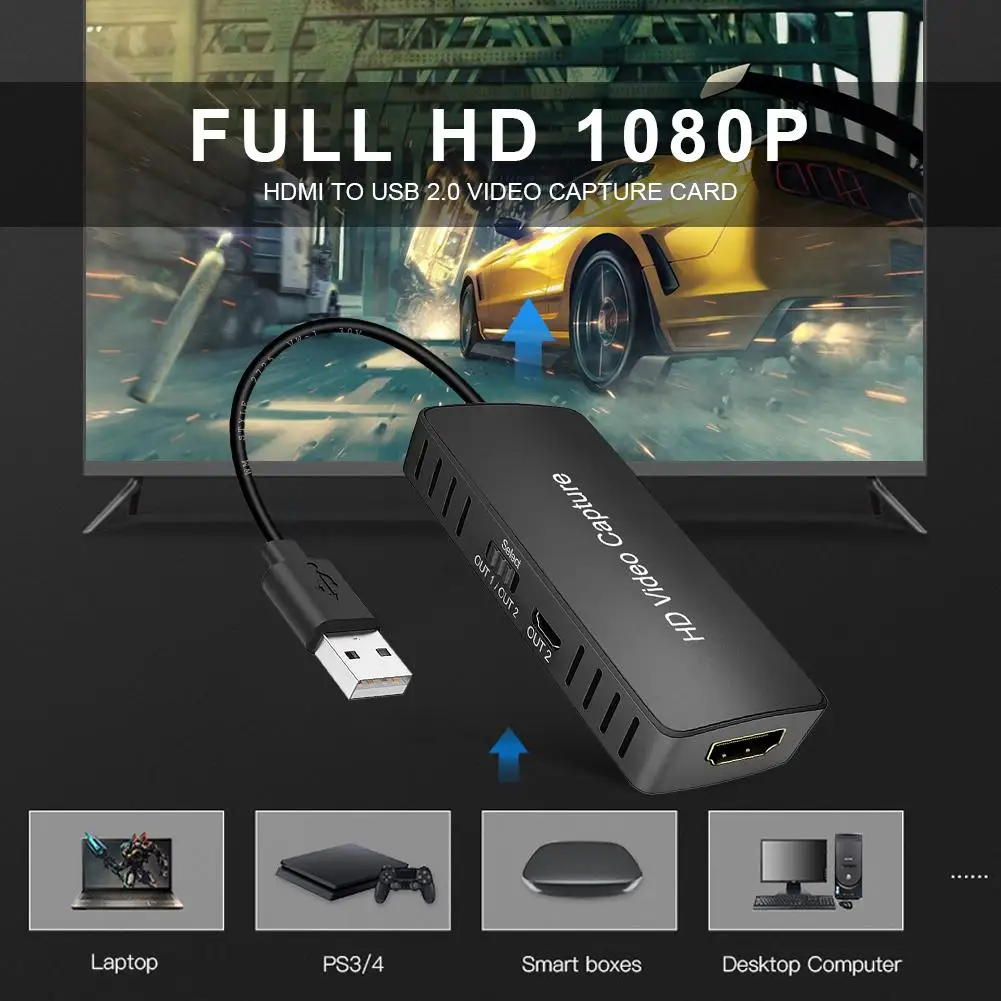 Портативная карта захвата аудио и видеосъемки USB 2 0 HD HDMI 1080P мини конвертер для