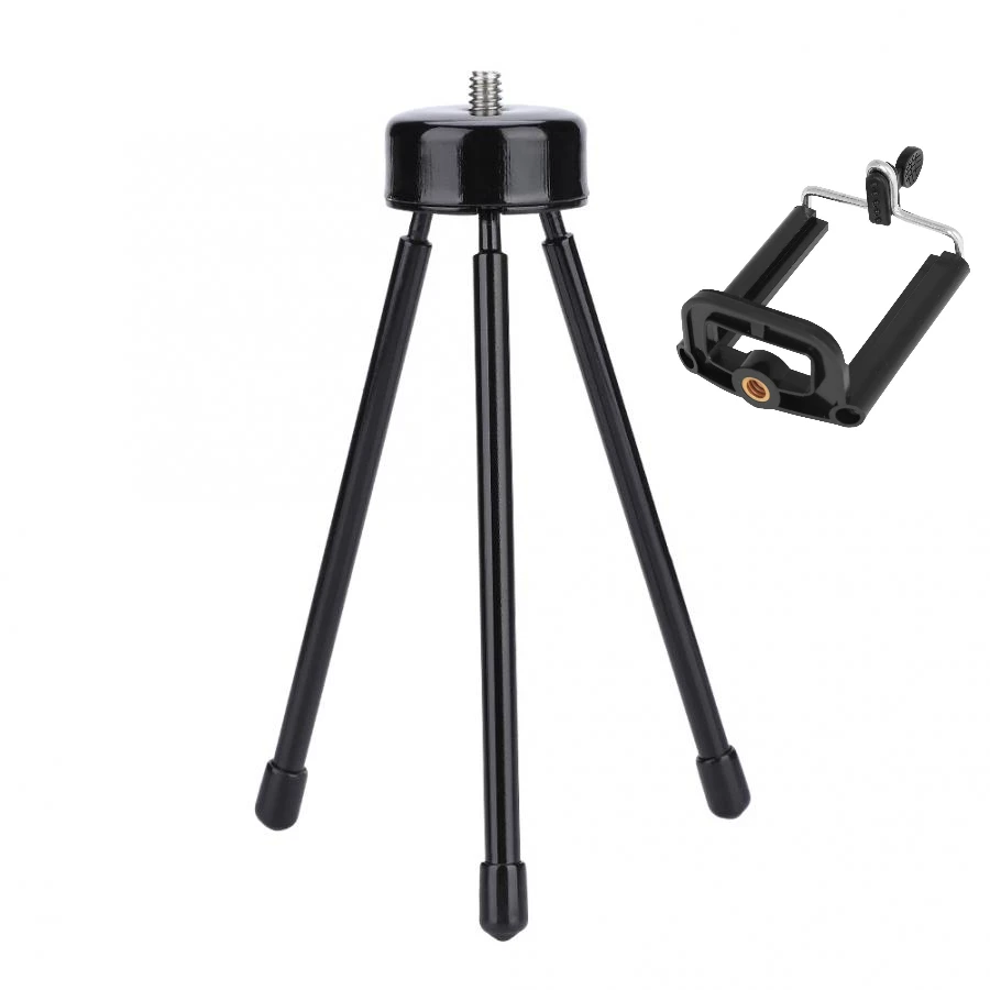 

Mini Metal Tripod Collapsible Tabletop Tripod Stand for Photo Selfie Universal Support Phone DV SLR Cameras with 1/4 Screw