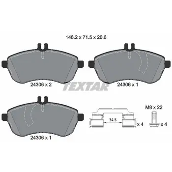 

Disc pads front MB W204 1.8-2.3 07 TEXTAR 2430601