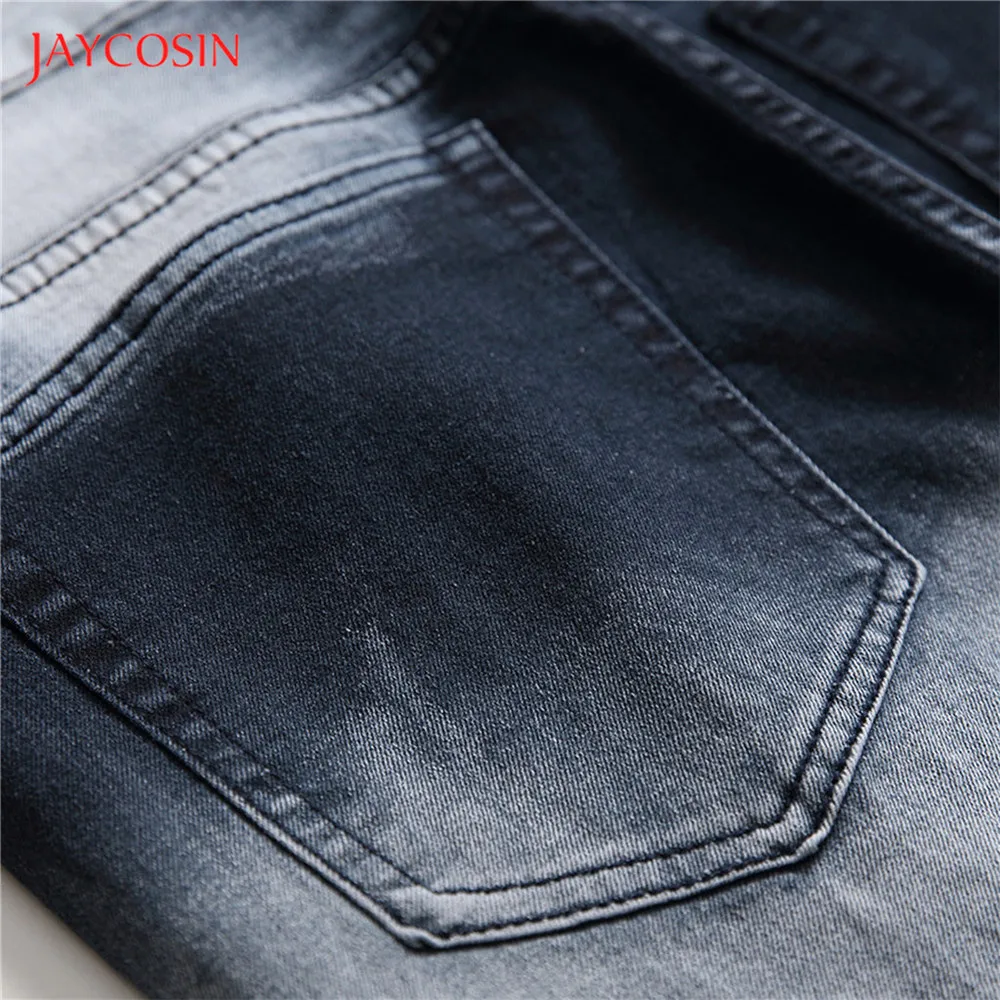 Jaycosin, новая мода, мужские джинсы, штаны, рваные, повседневные, отбеленные, облегающие, узкие, джинсовые брюки, брюки, уличная одежда размера плюс 28-40